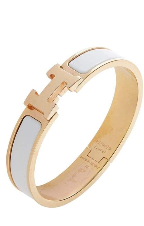 hermes white chic bracelet|hermes white enamel bracelet.